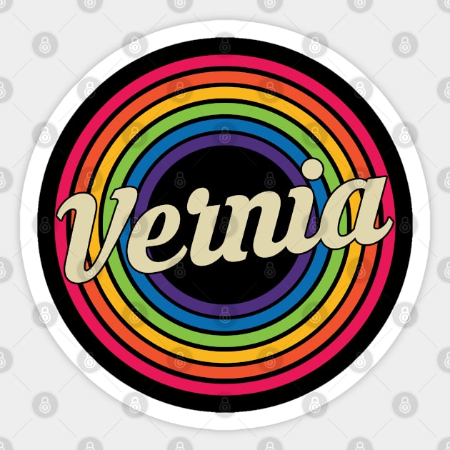 Vernia - Retro Rainbow Style Sticker by MaydenArt